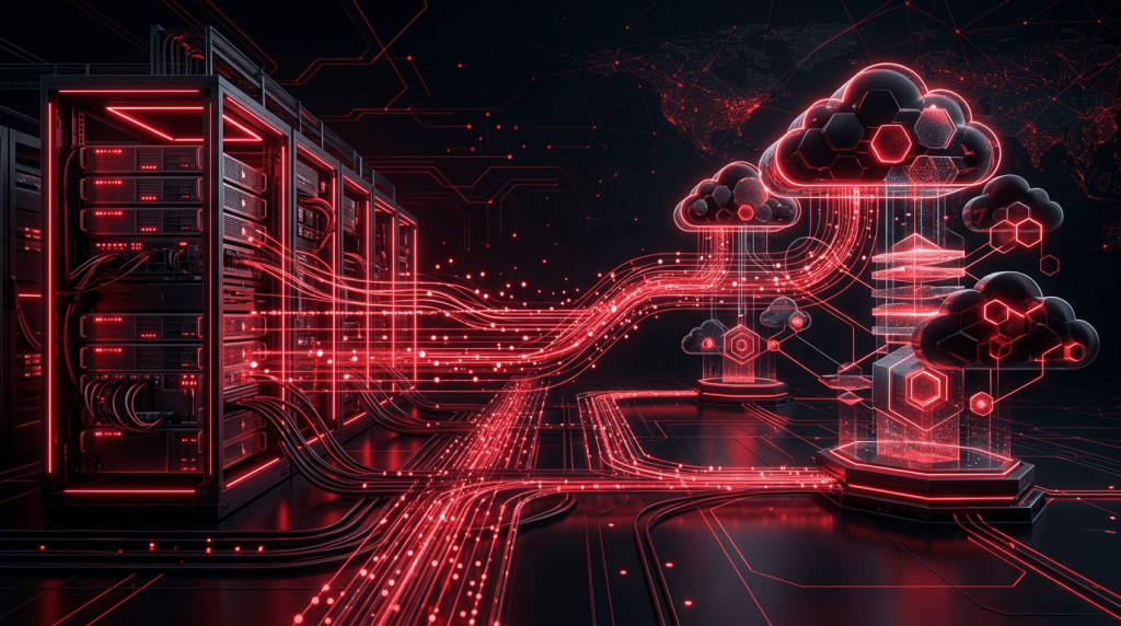 On-premises servers streaming data to the cloud, illustrating an AWS Well-Architected Review