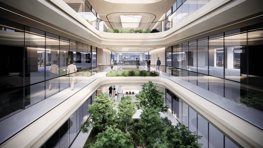 Modern atrium at Antenna (ANT1) Cyprus – video archive on AWS