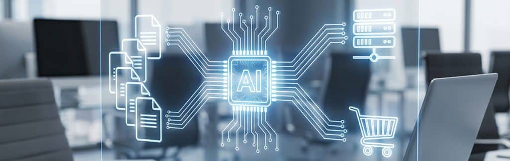 AI processor turning supplier files into e-shop data, illustrating LCM TradeIntel